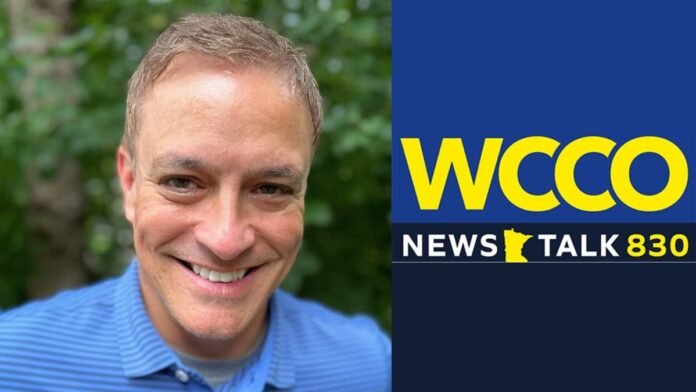 A photo of Brad Lane and the 830 WCCO logo