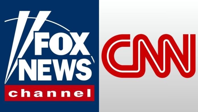 A photo of the Fox News and CNN logos