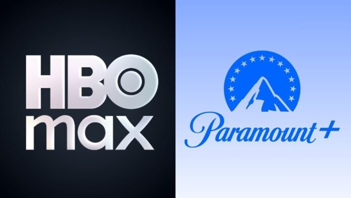 A photo of the HBO Max and Paramount+ logos