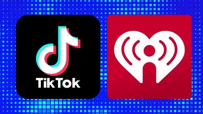 A photo of the TikTok and iHeartRadio logos